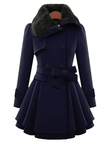 Women'S Elegant Winter Coat - Classic Mid-Length Open Front Long Sleeve Coat with Pockets, Solid Black Plain Design, Structured Collar & Smooth Fabric - Versatile for Everyday & Formal Outfits, Durable Cold Weather Outerwear, Coats for Women Winter, Winte