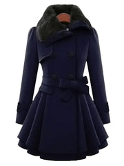 Women'S Elegant Winter Coat - Classic Mid-Length Open Front Long Sleeve Coat with Pockets, Solid Black Plain Design, Structured Collar & Smooth Fabric - Versatile for Everyday & Formal Outfits, Durable Cold Weather Outerwear, Coats for Women Winter, Winte