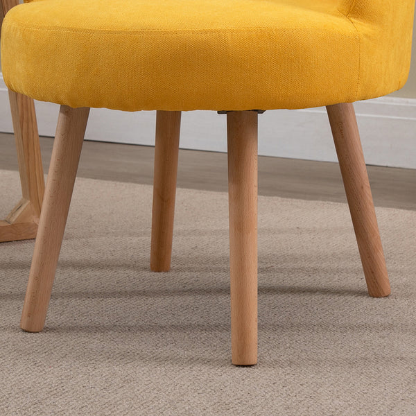 Set of 2 Small Accent Occasional Lounge Sofa, Guest Reception Sofa Chair Office Chair, Tub Chairs Upholstered Fabric with Solid Wood Legs