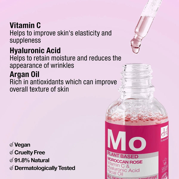 Dr Botanicals Moroccan Rose Superfood Facial Oil, 2 X 30Ml