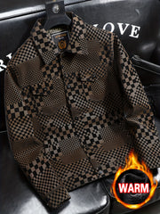 Men's Checkered Jacket with Lapel
