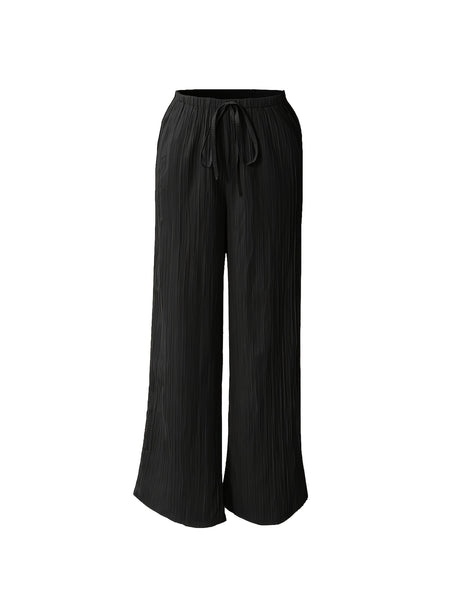 Women's Three-piece Elegant Casual Wide-leg Trousers, Straight Leg Design, Suitable for All Seasons, Adult Fit, All-season Trousers, Loose Fit, Comfortable and Flattering.