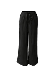 Women's Three-piece Elegant Casual Wide-leg Trousers, Straight Leg Design, Suitable for All Seasons, Adult Fit, All-season Trousers, Loose Fit, Comfortable and Flattering.