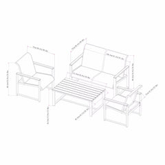 Sunvilla Helio 4 Piece Sling Patio Set + Cover