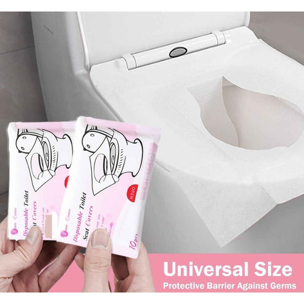 10/50/100pcs Disposable Toilet Seat Covers Flushable Pocket Size Portable Portable Disposable Toilet Seat Protectors with Pocket Pack Design, Hygienic Toilet Pad for Travel, Hotels, Camping, airplanes, Public Restrooms - Compatible with Most Toilets, Camp