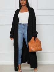 Women's Elegant Long Sweater Coat - Formal & Everyday Chic, Machine Washable Winter Outerwear with Side Pockets - Sophisticated Office to Party Outfits