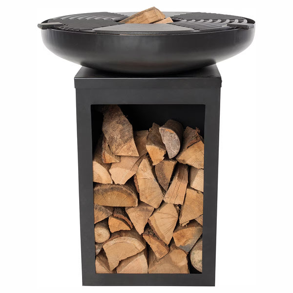 Redfire Mantanzas Wood Burning Fire Bowl with Grill and Wood Storage