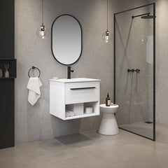 Ove Camila 600Mm Wide Wall Mounted Vanity in Matte White