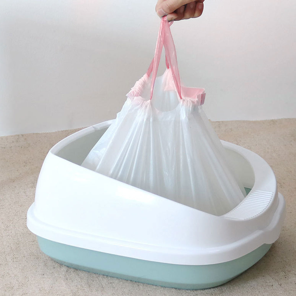 Large 74x45cm Cat Litter Tray Liners with Drawstring Closure Easy Cleanup for Large Litter Boxes, 12PCS/PACK