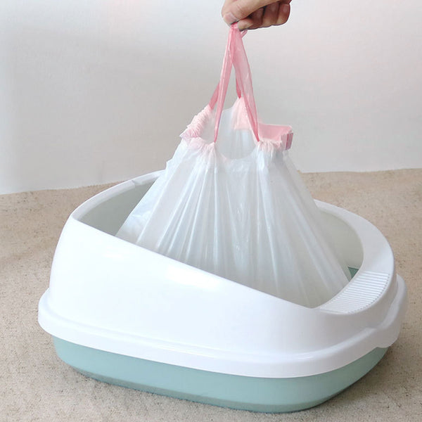 Large 74x45cm Cat Litter Tray Liners with Drawstring Closure Easy Cleanup for Large Litter Boxes, 12PCS/PACK
