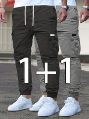 2pcs Men's Cargo Pants - Multifunctional Pockets, Adjustable Drawstring, Suitable for Everyday Casual and Formal Wear in All Seasons - Great Birthday/Christmas Gift - Machine Washable and Durable, a Must-have for Outdoor Enthusiasts