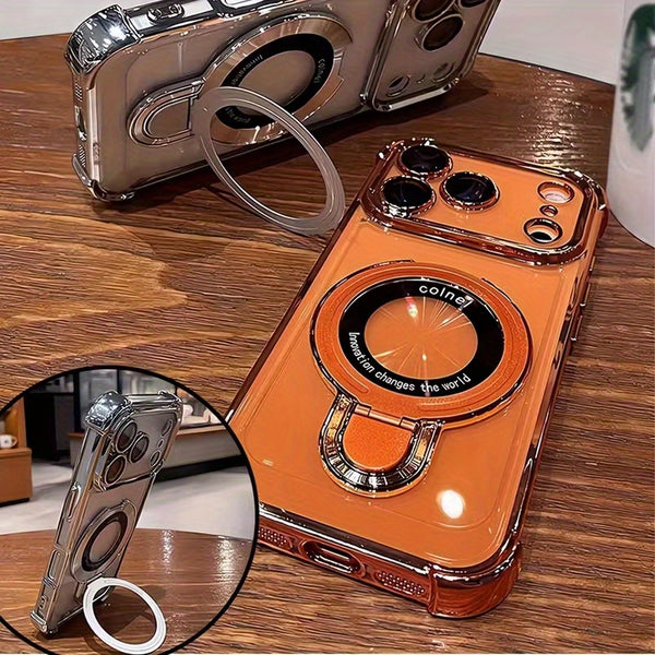 Phone Case: Premium Transparent Acrylic Mobile Phone Case for IPhone17 Pro Max Air Series Supports Wireless Charging Includes Lens Film Protective Cover