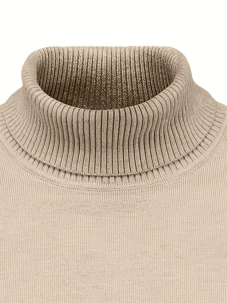 [Xingmengzhi OBM] 2pcs Men'S Turtleneck Long Sleeve Sweater Set
