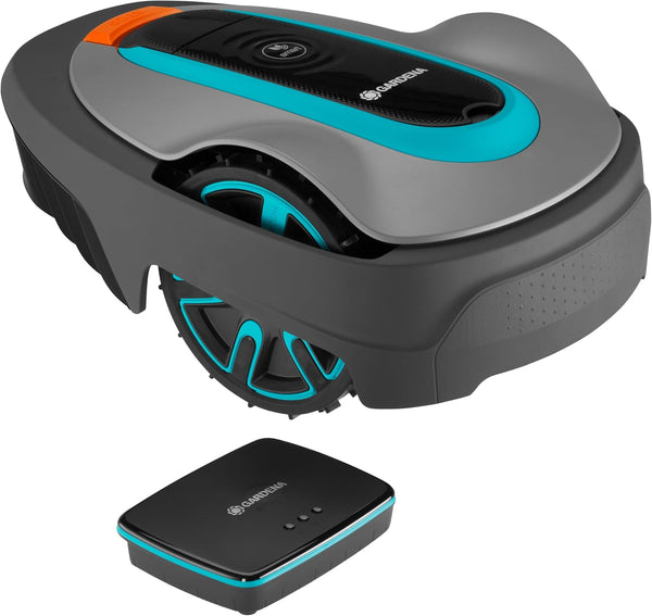 Gardena Smart SILENO City Robot Lawn Mower 500 M² Set: Innovative LONA AI Technology, Adjustment via App, Sensorcontrol, for Slopes up to 35%, Smart Gateway, Version with UK Plug(19602-68)