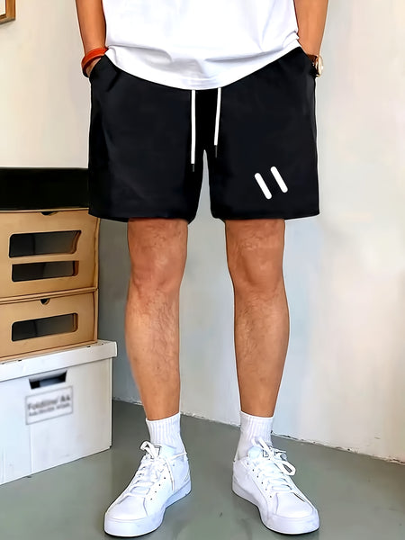 14pcs Printed Design Men's Casual Sportswear Set, Quick-dry Breathable Men's Short-sleeve Round-neck T-shirt and Elastic Waist Shorts with Pockets, Suitable for Spring, Summer, and Autumn Sports Activities and Fitness Workouts