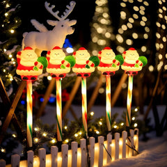 Solar Christmas Decorations - 5 Pieces Waterproof LED Ambient Lighting, 41 X 4 X 4 Cm Snowman Santa Solar Christmas String Lights for Garden Lawn Patio Pathway Home Bedroom Living Room Party