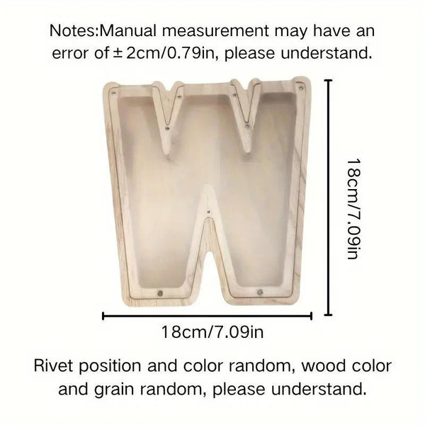 1 unique wooden letter jar - 26 creative A-Z letter storage containers, transparent design, birthday gift idea, home decoration, best friend gift, and functional holiday present.