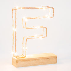Light Up Letter | LED Alphabet Wire Frame Letter Lights | Rose Gold Copper Initials | Personalised Lighting | Battery Powered | For The Office Living Room Bedroom | Gift For Her