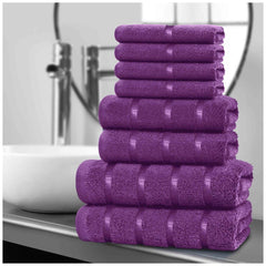 8pcs Egyptian Cotton Towel Set | Quick-Drying & Highly Absorbent | Includes 8 Towels | Sophisticated Design | 15 Elegant Colours | Machine Washable