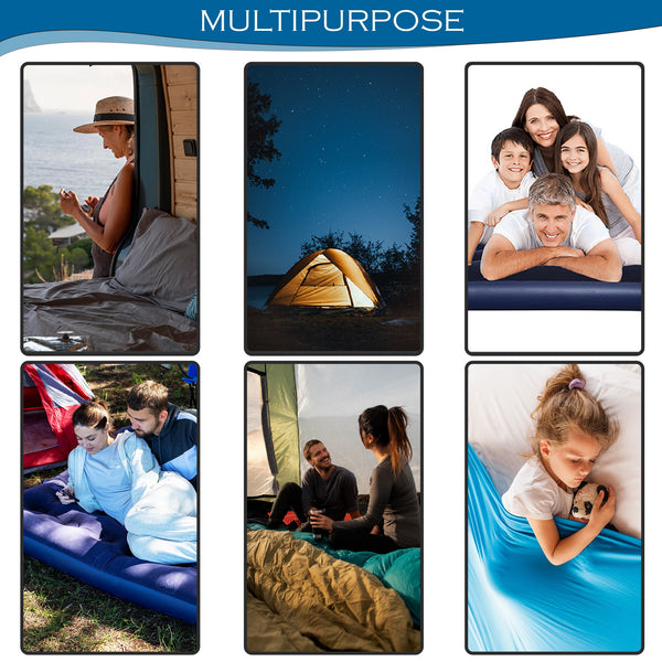 Inflateable Blow Up Airbed, Quick Inflatable Air Mattress for Adults & Kids, Waterproof Camping Mattress, Inflatable Air Bed for Indoor & Outdoor Adventures