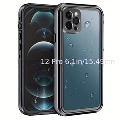 IP68 Waterproof 360° Full Body Case For iPhone 11 12 13 Pro Max Shockproof Dustproof Dirtproof Built-in Screen Protective Phone Case