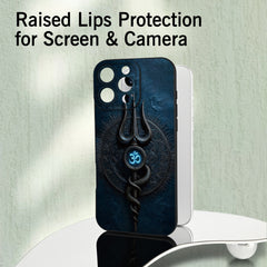 Phone Case: Hindu Trishul & Om Symbol Pattern Phone Case, for iPhone 17 Promax/Pro/ Air, 16 Plus, 15, 14 Pro Max, 13, 12, 11, Mini and Galaxy/XIAOMI.Gift for Friends, Boys, Girls or Family.
