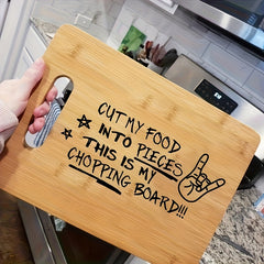 1pc Cutting Board, Chopping Board, Carved Cutting Board, Laser Carved Funny Bamboo Cutting Board, Kitchen Decoration, Creative Home Gifts For Friends, Bamboo Material, Outdoor Portable Cutting Board, Cutting Fruits And Vegetables, Double-sided Usable