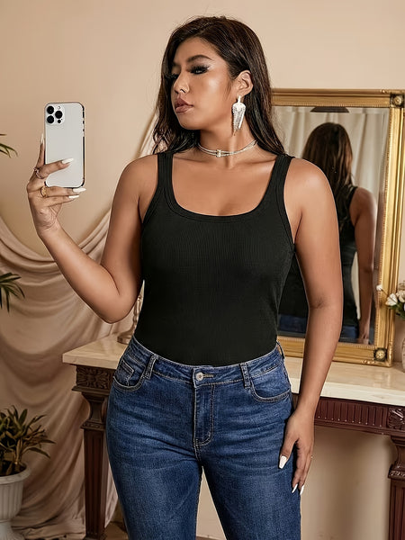 3pcs Women's Elegant Ribbed Tank Tops - Sleeveless Round Neck Stretch Blouses, Solid Color Opaque Tops Suitable for Daily Wear & Formal Occasions, Comfortable Elastic Fit, No Padding, Hand Washable Layering
