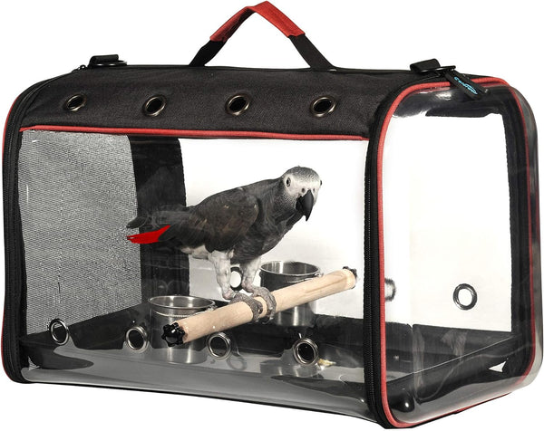 Colorday Lightweight Bird Carrier, Bird Travel Cage (Large 19 X 12 X 13, Black)