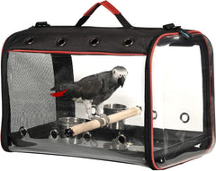 Colorday Lightweight Bird Carrier, Bird Travel Cage (Large 19 X 12 X 13, Black)