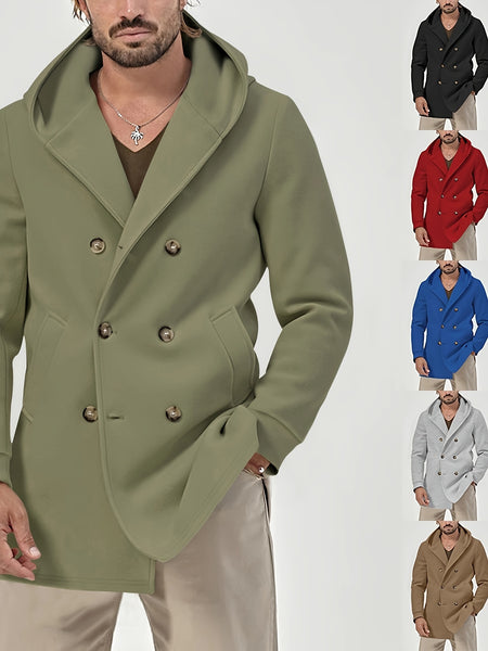 2024 Foreign Trade New Product Men'S Mid-Length Slim Fit Windbreaker Hooded Casual Pure Coat Performance Clothing
