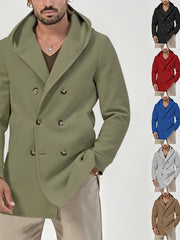 2024 Foreign Trade New Product Men'S Mid-Length Slim Fit Windbreaker Hooded Casual Pure Coat Performance Clothing