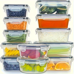 8pcs Set of Transparent Multi-Compartment Sealed Grain Storage Containers with Lids