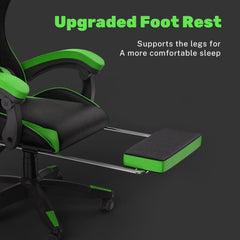 GartistGo Gaming Chair With footrest,Computer Chairs with Lumbar Cushion + Headrest, Height-Adjustable Office Chair for Adults, Girls, Boys