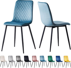 mcc direct Set of 2 Designer Velvet Chairs Fabric Dining Chairs with Metal Legs-Lexi Chairs