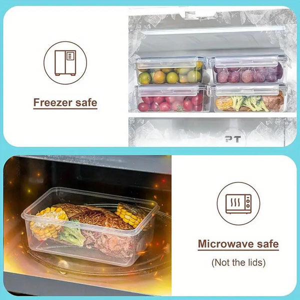 48pcs / 24pcs Plastic Refrigerator Storage Boxes, (24/12 Lids + 24/12 Containers) Kitchen Fresh‑Keeping Container Set, Refrigerator And Freezer Organizers, Fruit And Vegetable Sealed Boxes, Airtight Design, Easy‑Open Lids, Stackable Design, with Labels An