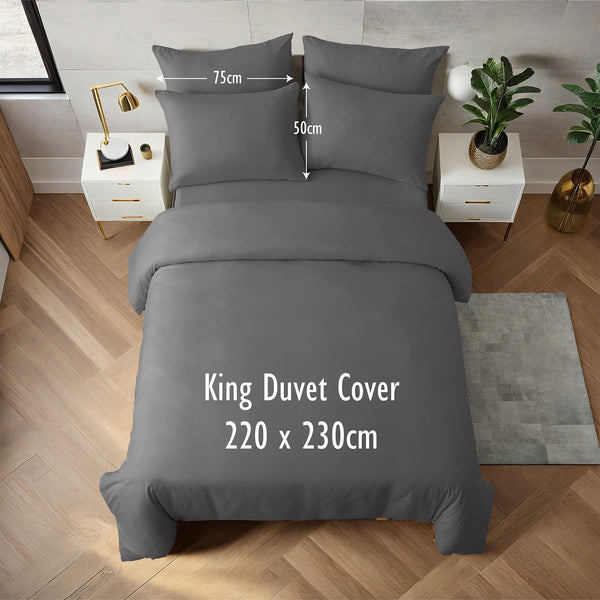 Duvet Cover Set with Matching Pillowcase Microfibre Wrinkle Resistant with Quick Popper Fastening