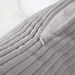 1pc Stripe Velvet Cushion Cover – Soft Luxury Cushion Case, Modern Textured Design, Machine Washable for Sofa & Bedroom Decor, Ideal Gift