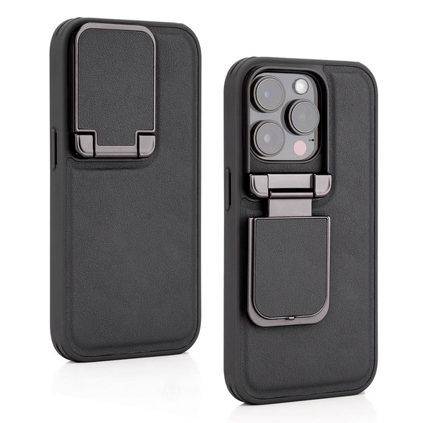 Shockproof Phone Case for iPhone 17 Pro Max Synthetic Faux Leather Cover Integrated Camera Protector Full Edge Protection Non-Slip Comfort Grip