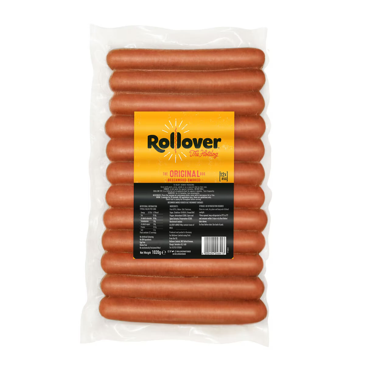 Rollover Bockwurst Hot Dogs, 12 X 85G