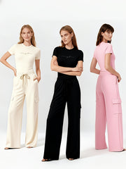New Spring And Summer Collection of 6pcs Set for Women Featuring Casual, Elegant, And Business Styles. Includes Fitted Solid Color And Printed Short-Sleeve Bodysuits