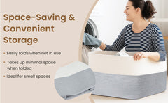 65L Large Storage Basket Blanket Baskets in Living Room, Nursery, Bedroom, Cotton Rope Baskets for Towels, Books, Toys, Dirty Clothes, Baby Storage Organiser, Grey, 65L