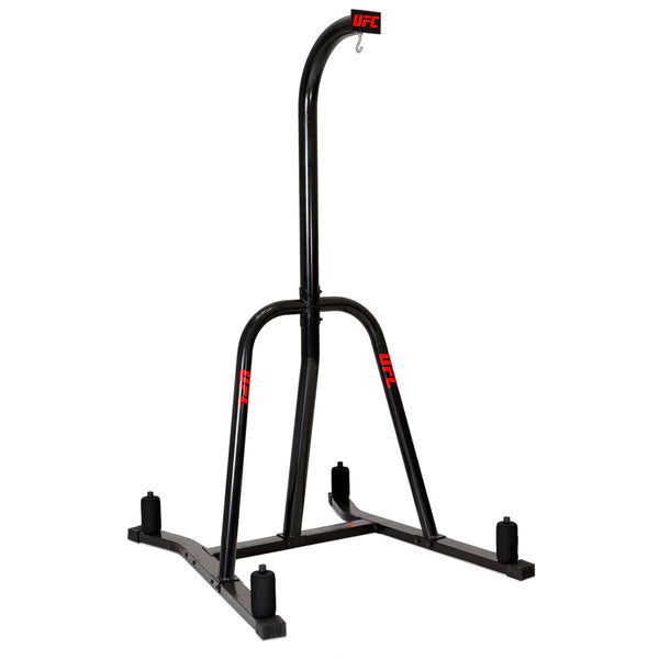 UFC Single Station Bag Stand with MMA 25Kg Punch Bag and 8Oz Sparring Gloves in 2 Sizes, in Black