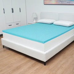 Skin-friendly and Breathable Slow-rebound Memory Foam Mattress, Home Bedroom Egg Crate Pattern Foam Mattress, Soft Mattress for Student Dormitories, Comfortable Pressure-relieving Deep Sleep Mattress, Blue