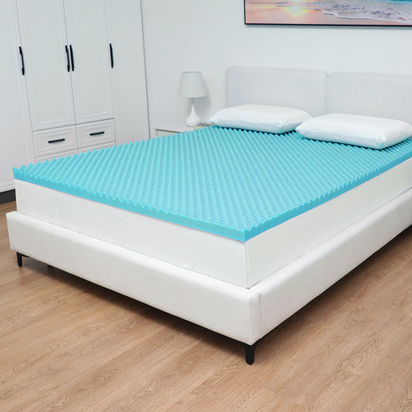 Skin-friendly and Breathable Slow-rebound Memory Foam Mattress, Home Bedroom Egg Crate Pattern Foam Mattress, Soft Mattress for Student Dormitories, Comfortable Pressure-relieving Deep Sleep Mattress, Blue
