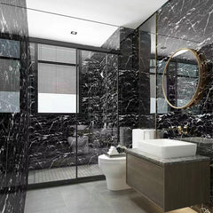 12/24/36pcs Contemporary Marble Pattern Self-Adhesive Wall Stickers - Waterproof & Oil-Resistant &Glossy Finish, Easy Peel & Stick for Kitchen, Bathroom, Glass, Walls - Removable Modern Home Decor, Bathroom Wall Stickers, Kitchen Decor, Easy install Decal