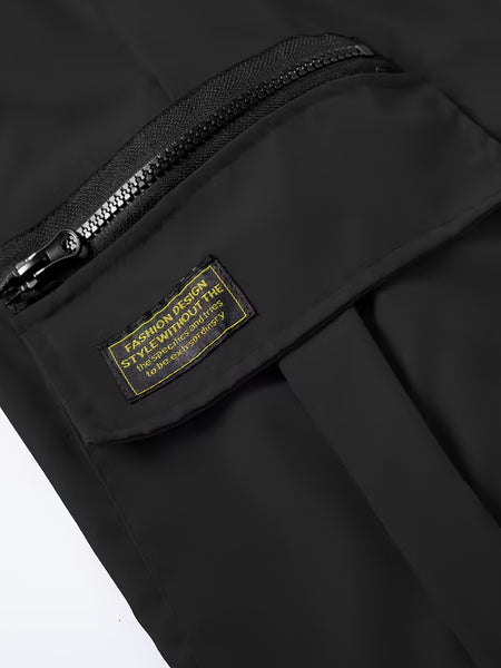 2pcs Men's Fashion Cargo Pants, Casual Loose Fit, Multi-Pocket Design, Durable Polyester, Ideal for Travel, Hiking, Outdoor Activities, Perfect for Spring and Autumn Outdoor Wear