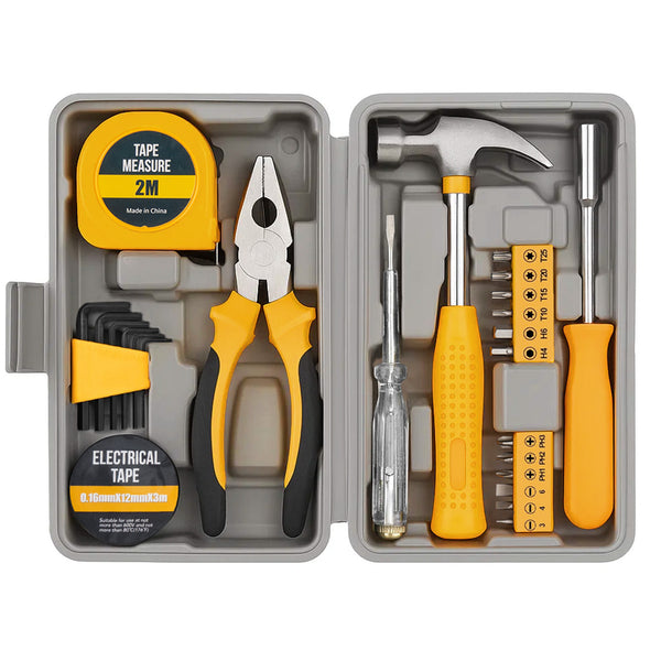 Pink Home Repair Tool Kit - Portable Hand Tool Set with Hammer, Vise, Wrenches, Screwdrivers & More - Ideal for DIY Projects & Emergency Car Maintenance - Perfect Christmas Gift for Women, DIY Tool Kit | Stylish Pink Tools | Organized Tool Storage