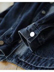 Women's Oversized Denim Jacket - 2025 New Style Collar & Chest Pocket, Youthful Age-Defying Fit, Casual to Dressy Coat for Jeans Blazer (Machine Washable, Spring/Fall Outerwear) - Versatile College to Workwear
