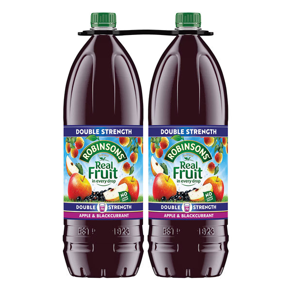 Robinsons Real Fruit Double Strength Apple & Blackcurrant Squash, 2 X 1.75L